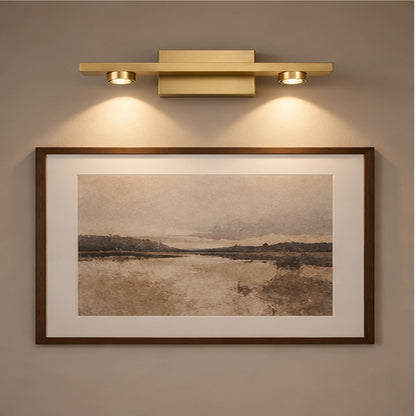 Two-light accent bar above artwork