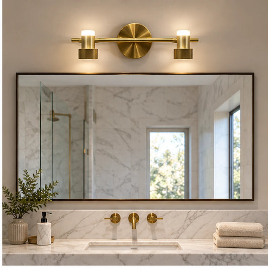 Modular mirror light above a mirror