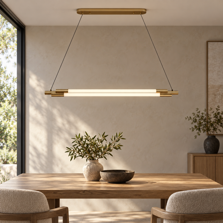 Bliss & Birch Gold-Tone Linear Tube Pendant