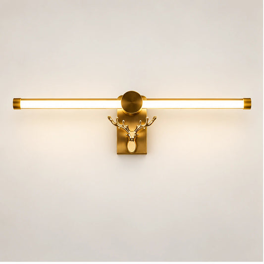 Gold 600 mm picture light on warm white