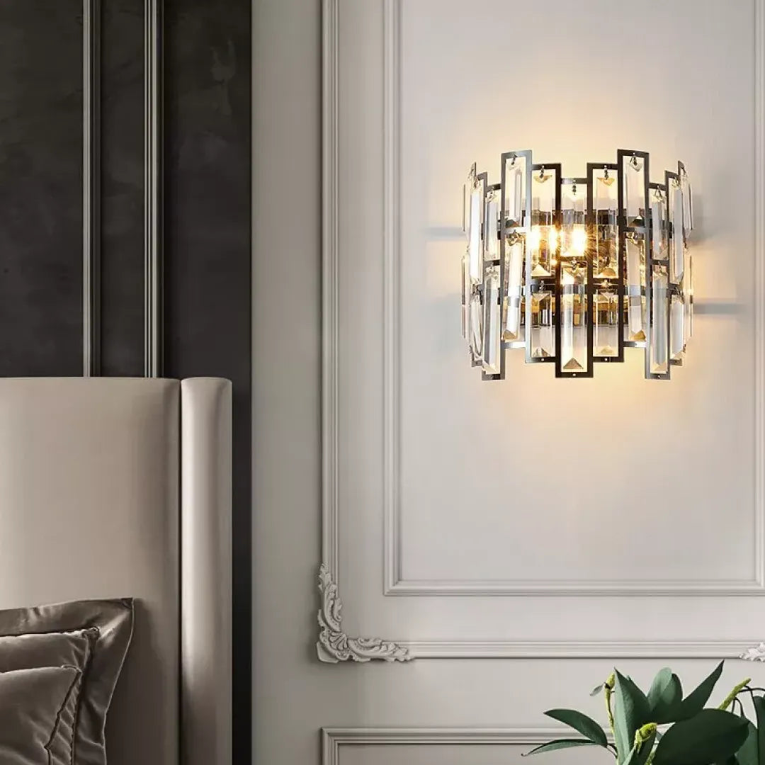 B&B Modern Glass Crystal Wall Light