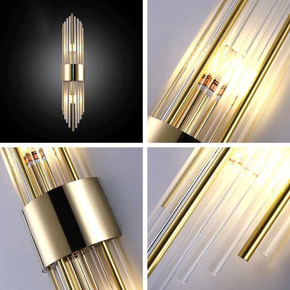 B&B Modern Vertical Gold LED Wall Sconce - Bliss and Birch