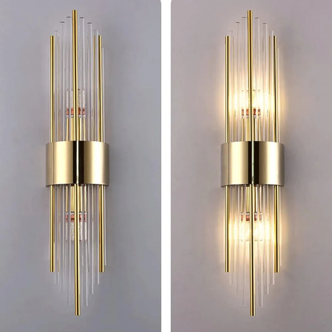 B&B Modern Vertical Gold LED Wall Sconce