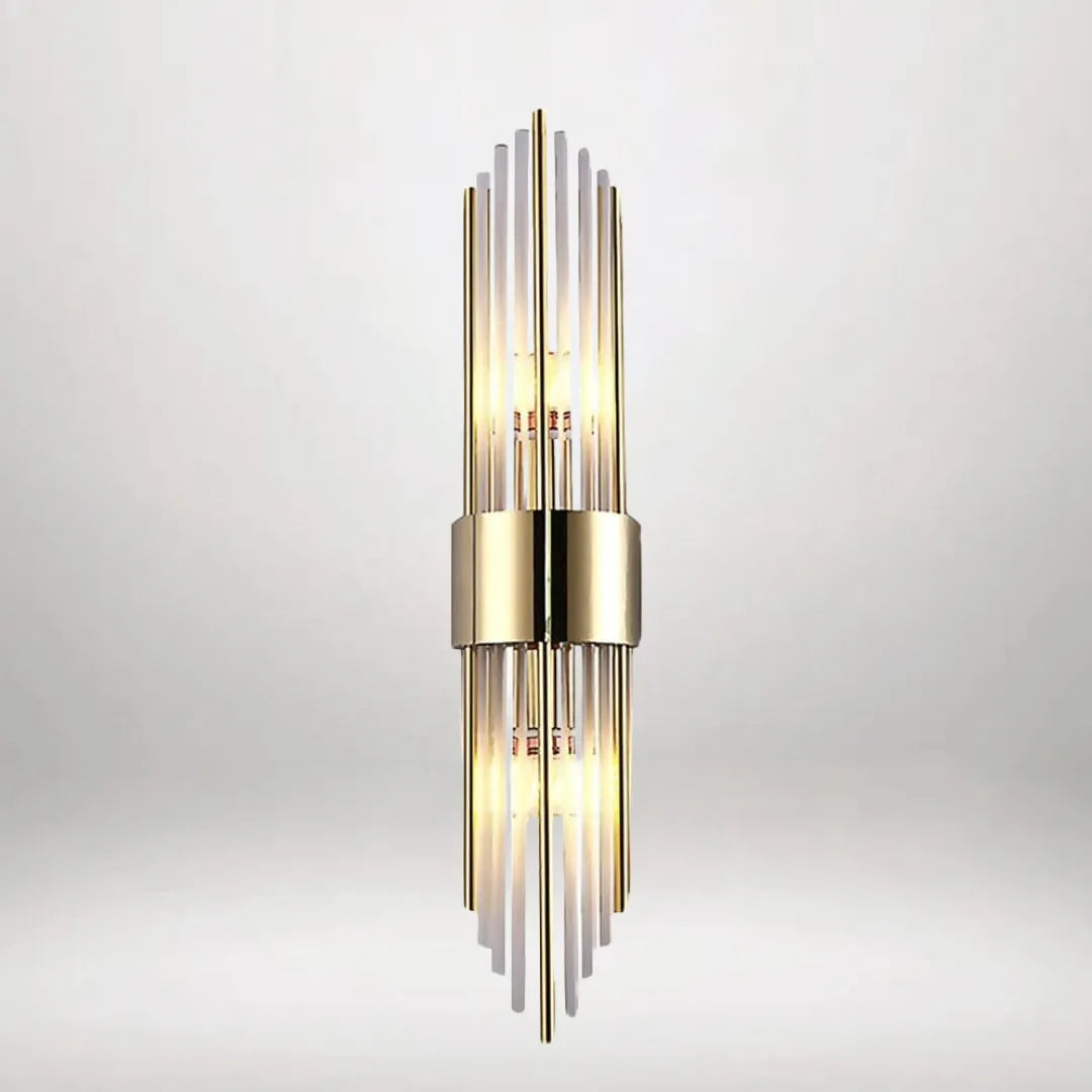 B&B Modern Vertical Gold LED Wall Sconce