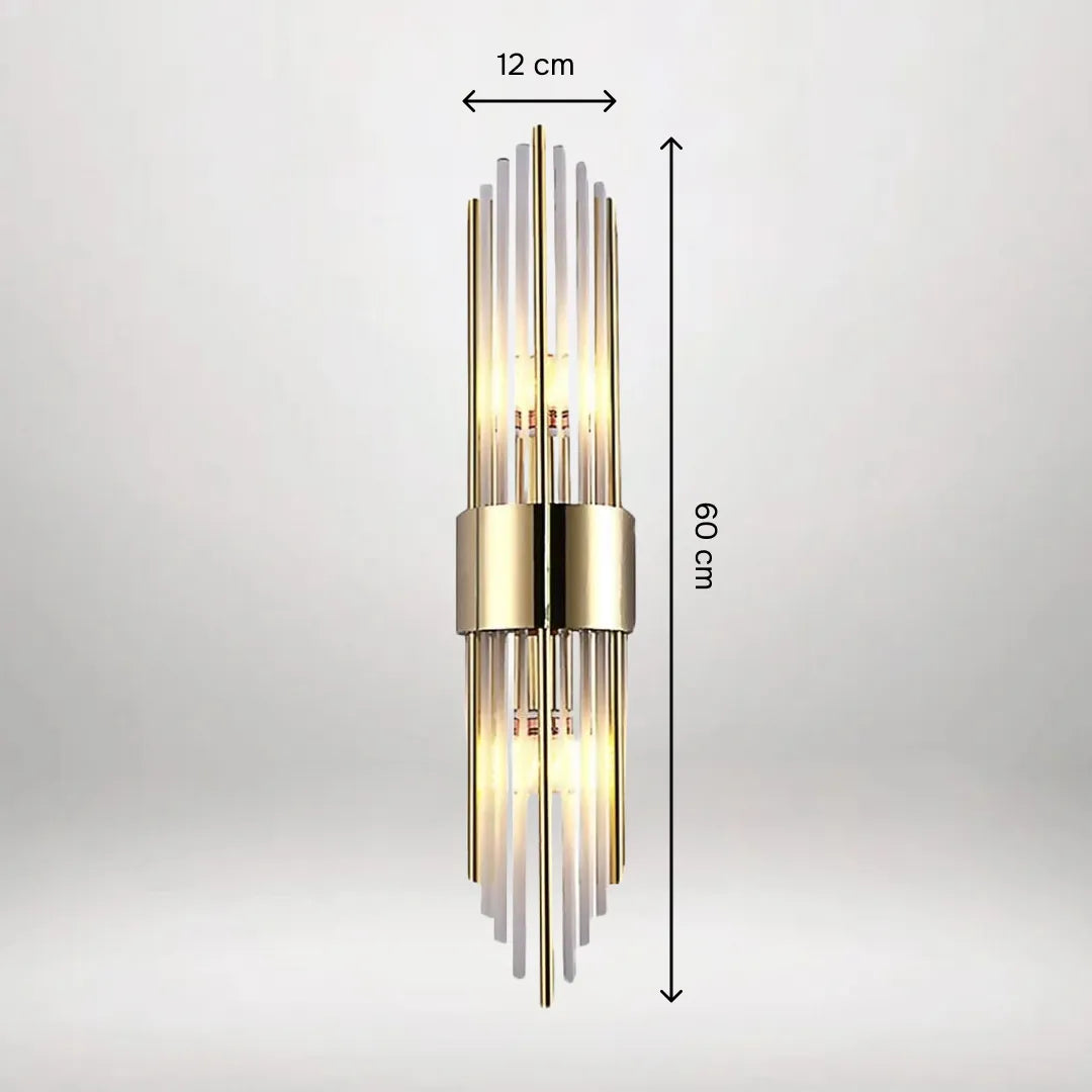 B&B Modern Vertical Gold LED Wall Sconce