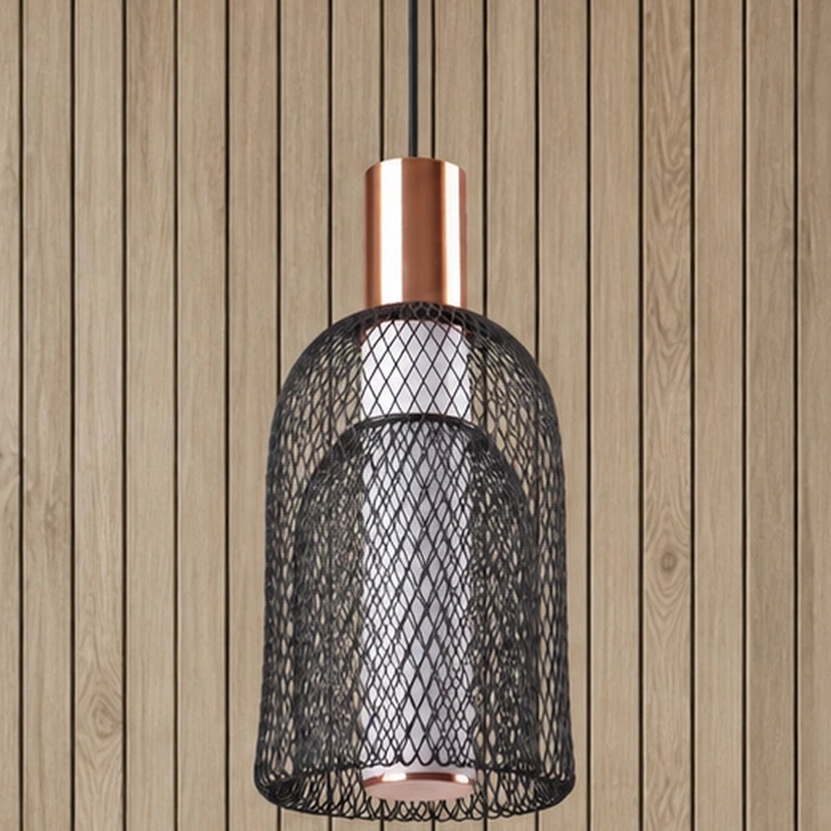 Close-up of nested diamond-pattern mesh shades