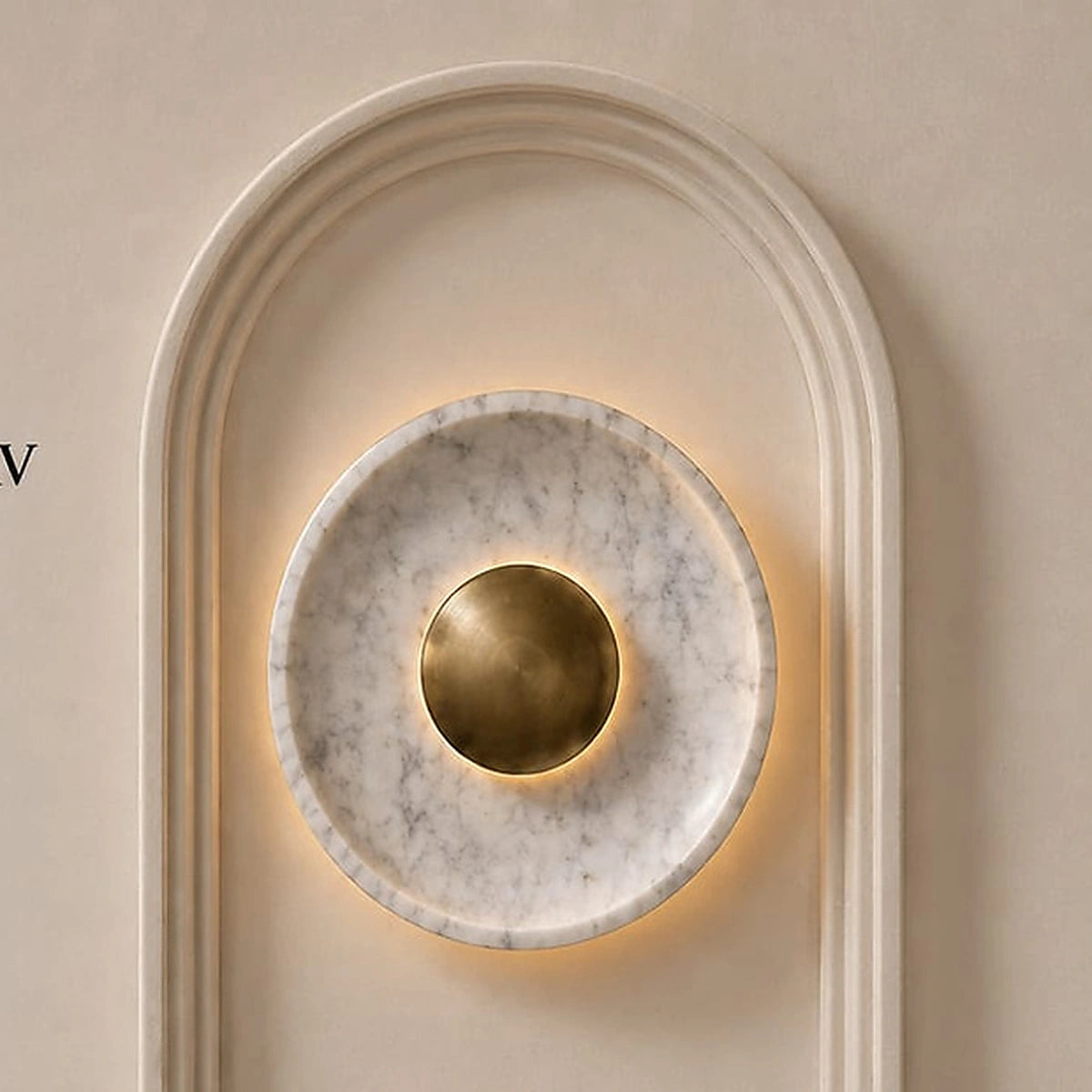 Orbis Curv Marble Wall Light - White Orbis Curv - RG - authentic mounted-wall product image