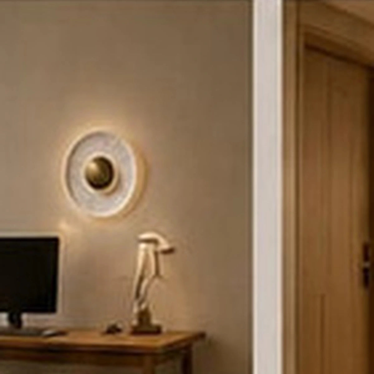 Orbis Curv Marble Wall Light - White Orbis Curv - RG - authentic mounted-wall product image