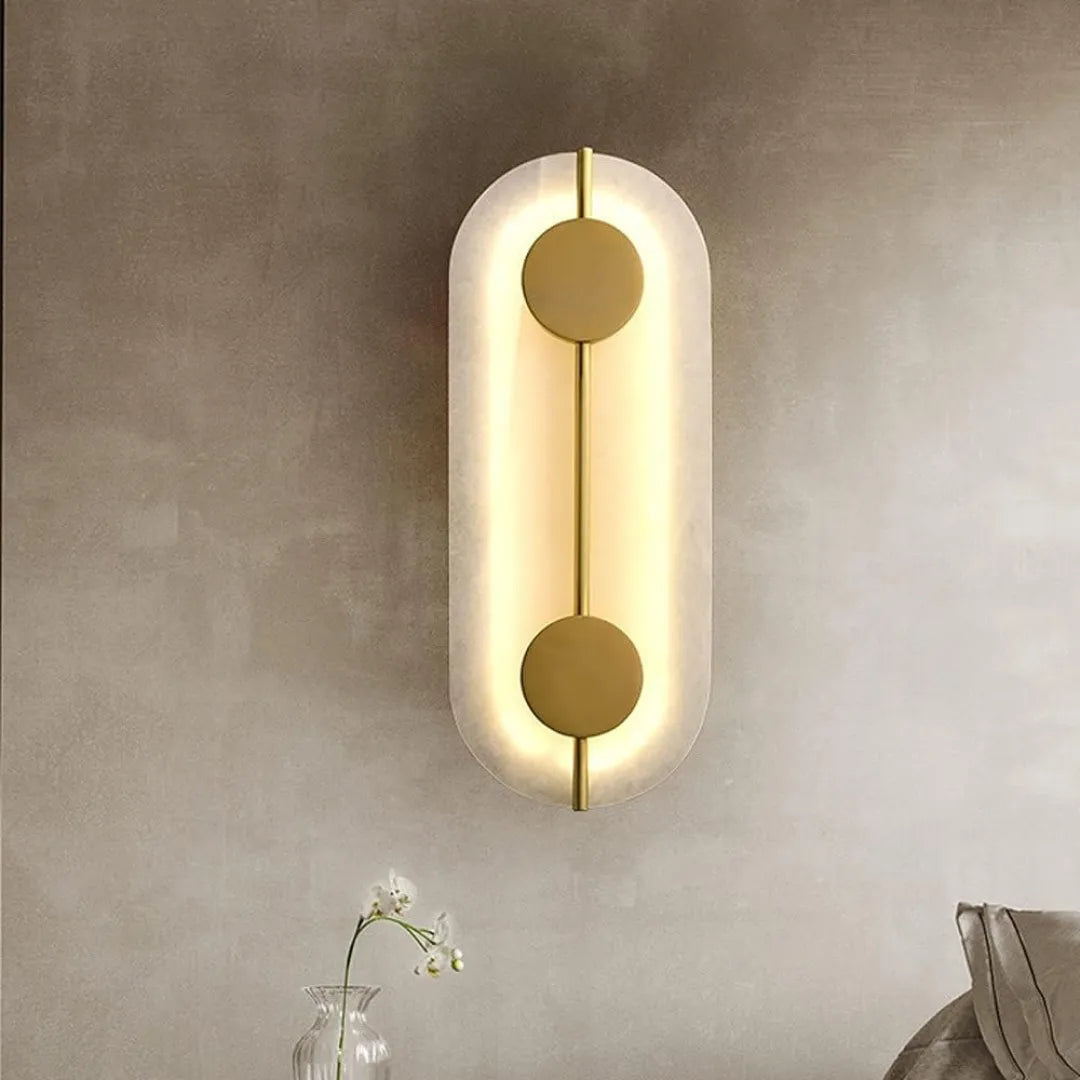 B&B Oval Marble Plate LED Wall Light