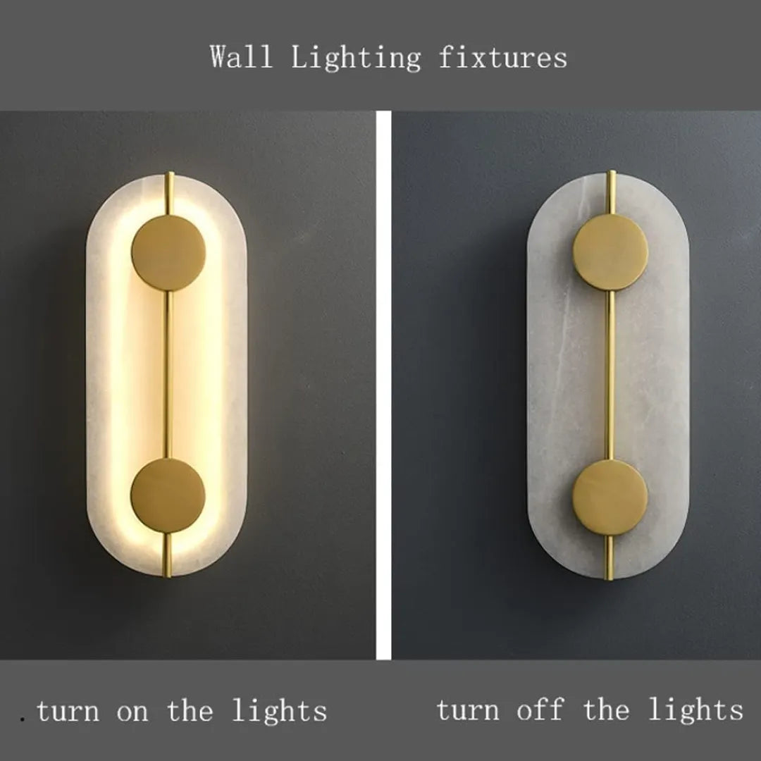 B&B Oval Marble Plate LED Wall Light