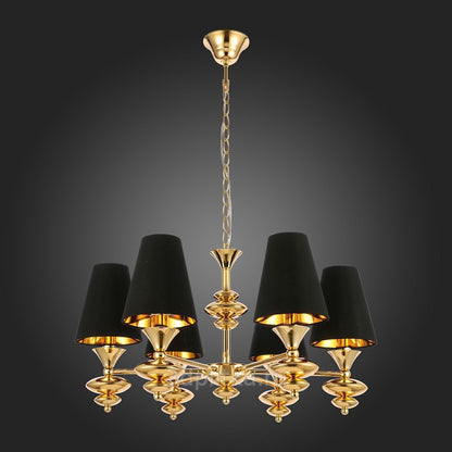 B&B Black & Gold 6-Light Modern Chandelier