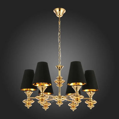 B&B Black & Gold 6-Light Modern Chandelier