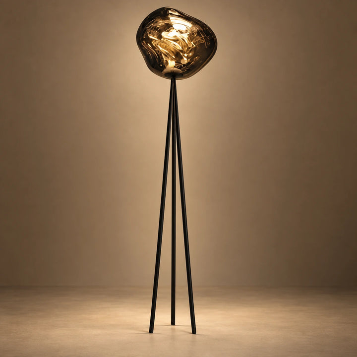 Bliss & Birch Smoke Globe Tripod Floor Lamp
