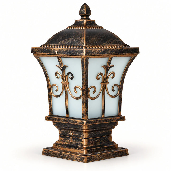 Bliss & Birch Ornate Frosted Panel Pillar Light