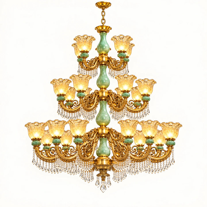 Bliss & Birch Grand Three-Tier Crystal Chandelier