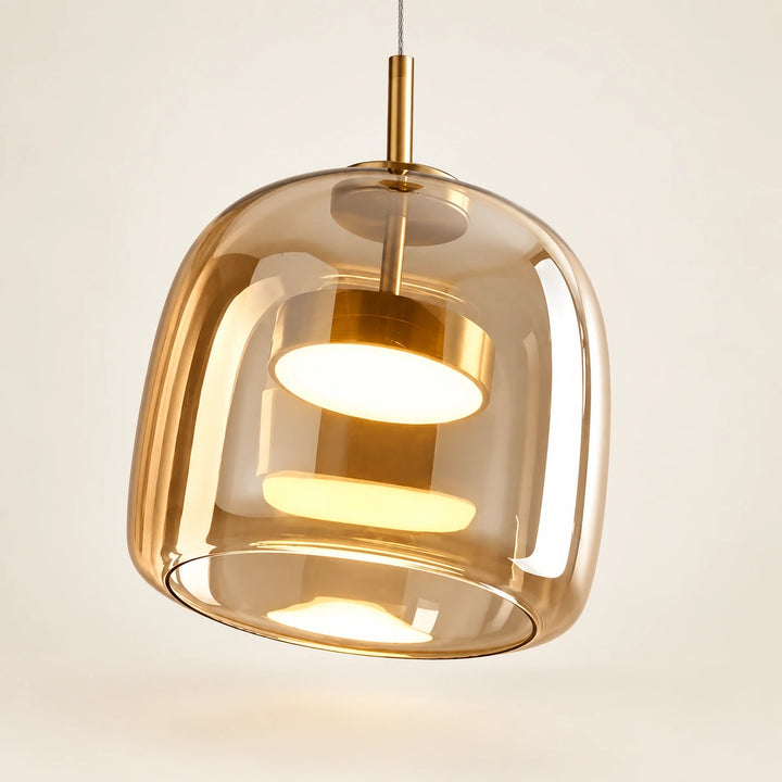 Bliss & Birch Amber Glass Disc Pendant