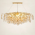 Grand botanical crystal chandelier on a warm studio background