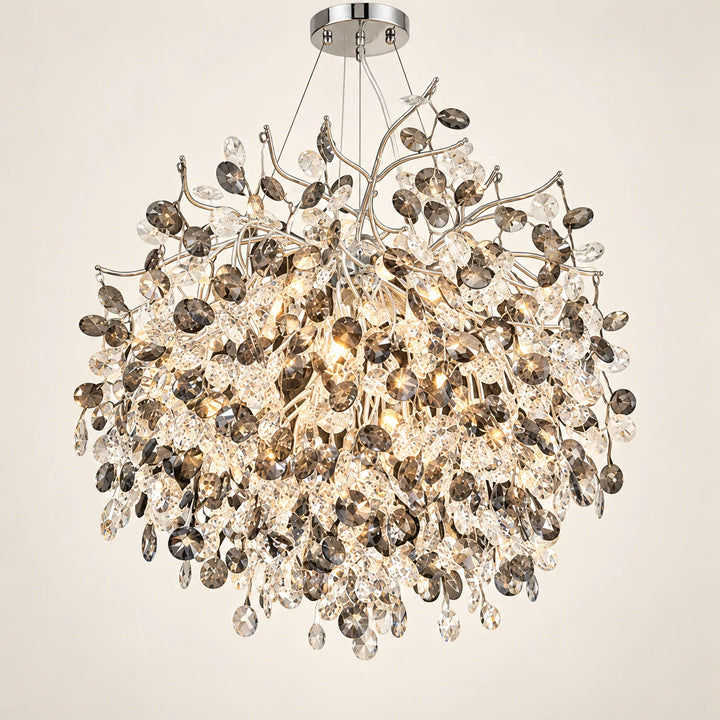 Bliss & Birch Silver Botanical Crystal Chandelier
