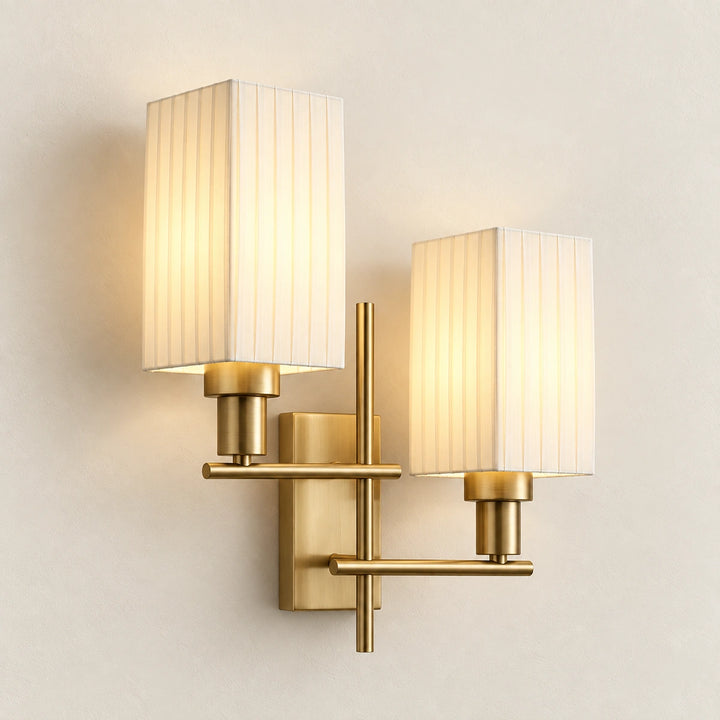 Bliss & Birch Twin Pleated Shade Wall Sconce