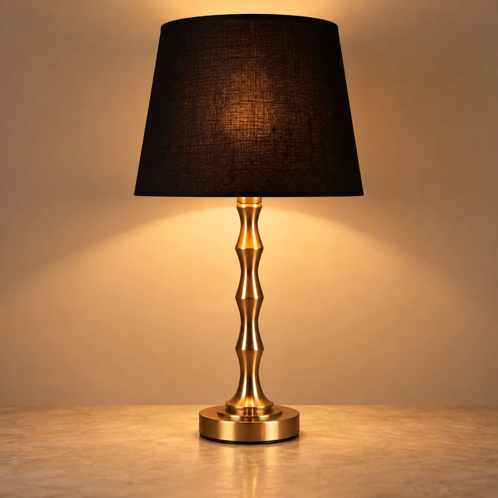 Bliss & Birch Copper Stem Black Shade Table Lamp