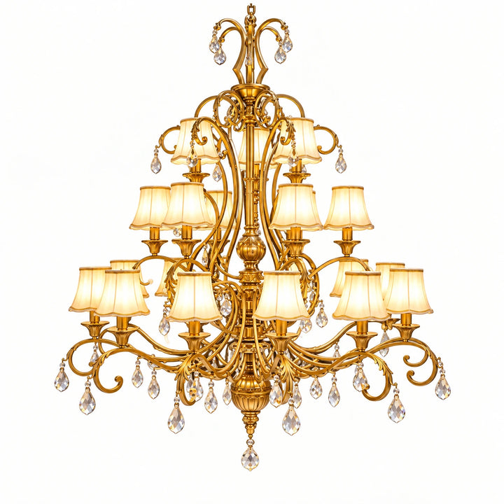 Bliss & Birch Scroll-Arm Three-Tier Chandelier