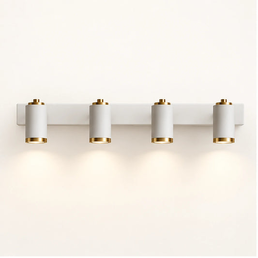 White and gold four-light picture light
