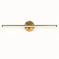 Antique brass round-mount linear mirror light
