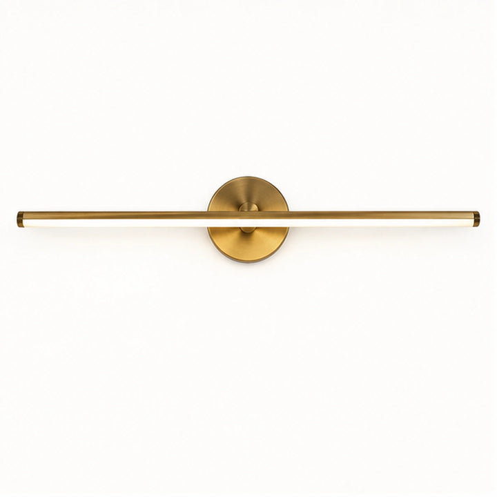 Bliss & Birch Antique Brass Round-Mount Linear Mirror Light