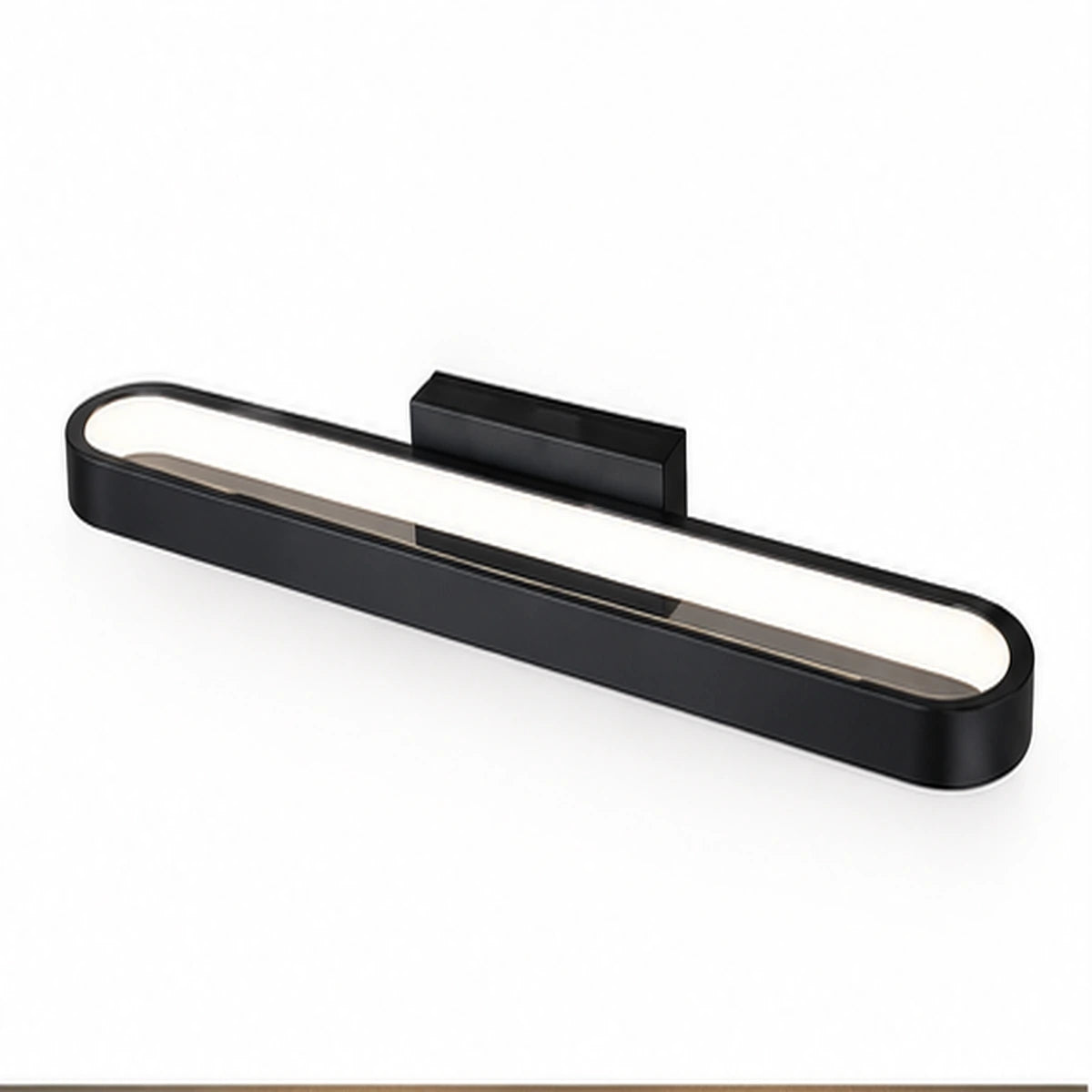 Black rounded LED mirror light