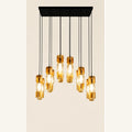 Black amber twelve-light cluster pendant