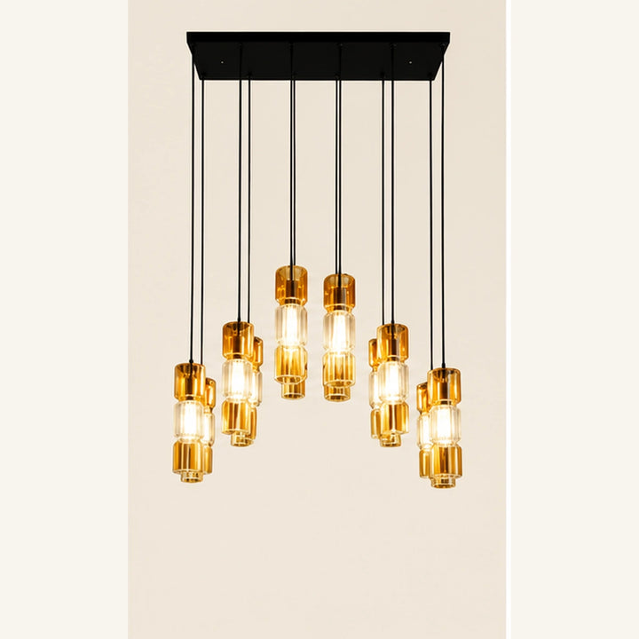 Bliss & Birch Black Amber Twelve-Light Cluster Pendant