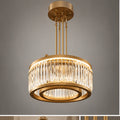 Antique brass crystal ring chandelier