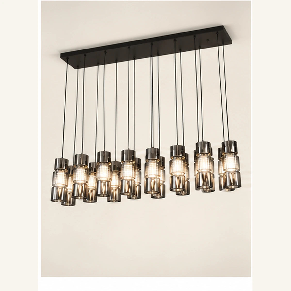 Black smoke sixteen-light cluster pendant