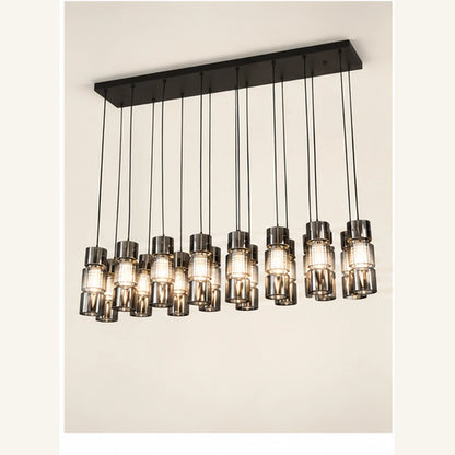 Black smoke sixteen-light cluster pendant