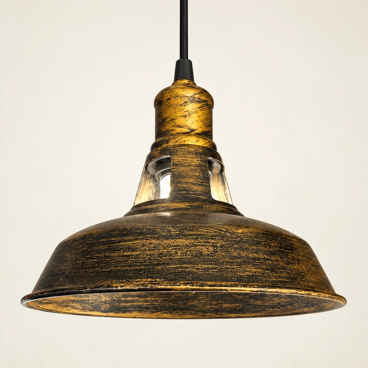 Bliss & Birch Distressed Antique-Gold Dome Pendant