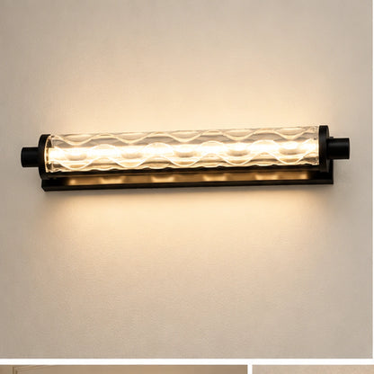 Faceted glass linear mirror light
