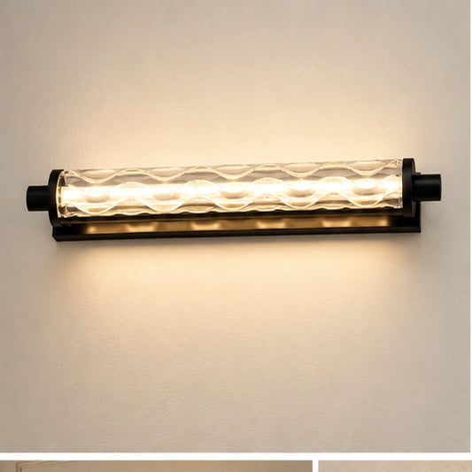 Faceted glass linear mirror light