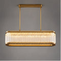 Antique brass linear crystal chandelier