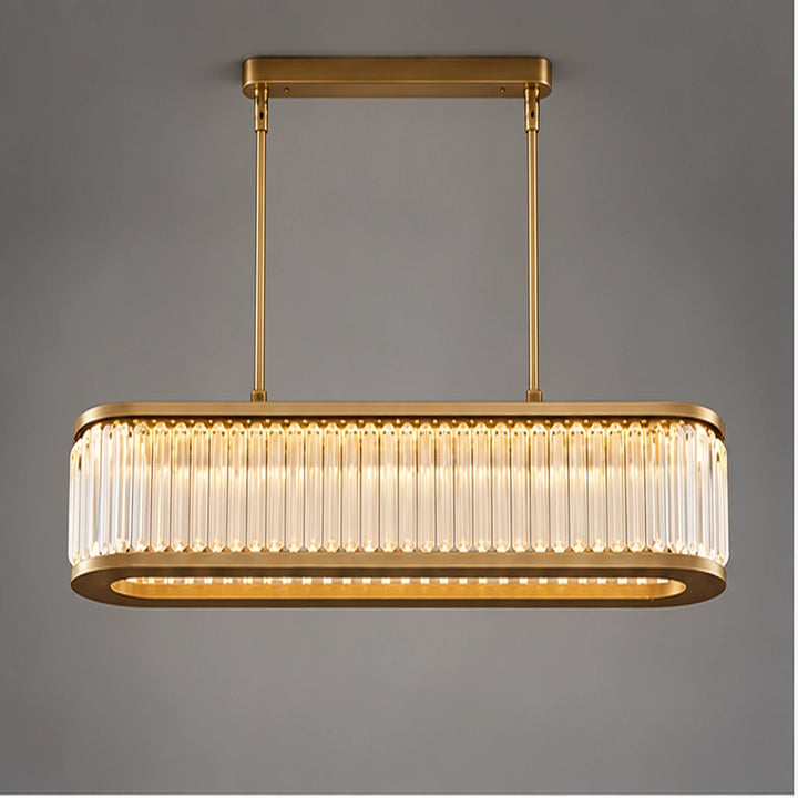 Bliss & Birch Antique Brass Linear Crystal Chandelier