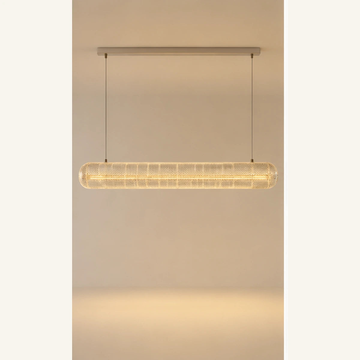 Clear textured acrylic linear pendant