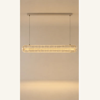 Clear textured acrylic linear pendant