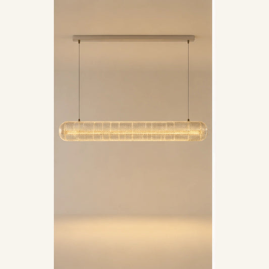 Clear textured acrylic linear pendant