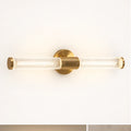 Antique brass textured cylinder mirror light
