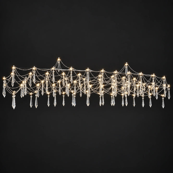 Bliss & Birch Chrome Crystal Draped Linear Chandelier