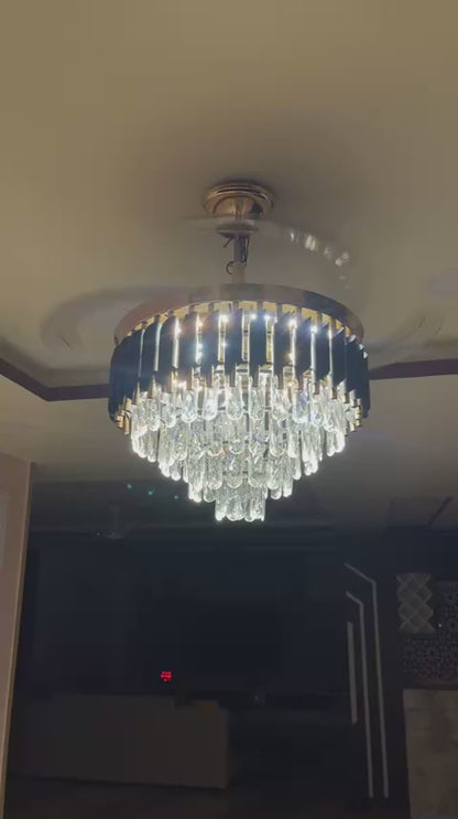 Black Mamba Crystal Fan Chandelier – Luxe Fan with Retractable Blades