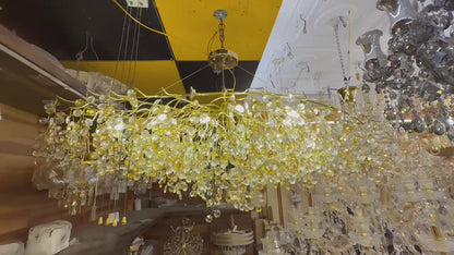 Nature's Willow Crystal Branch Chandelier – Luxury Gold & LED