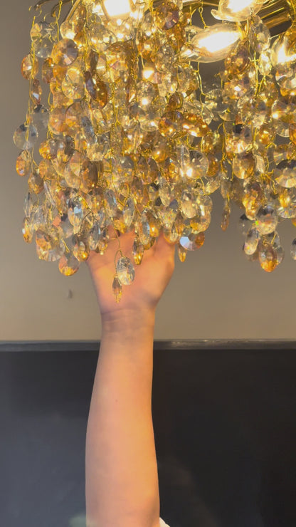 Nature's Willow Crystal Branch Chandelier – Luxury Gold & LED