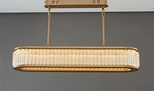 Antique Brass Linear Crystal Chandelier — original product image