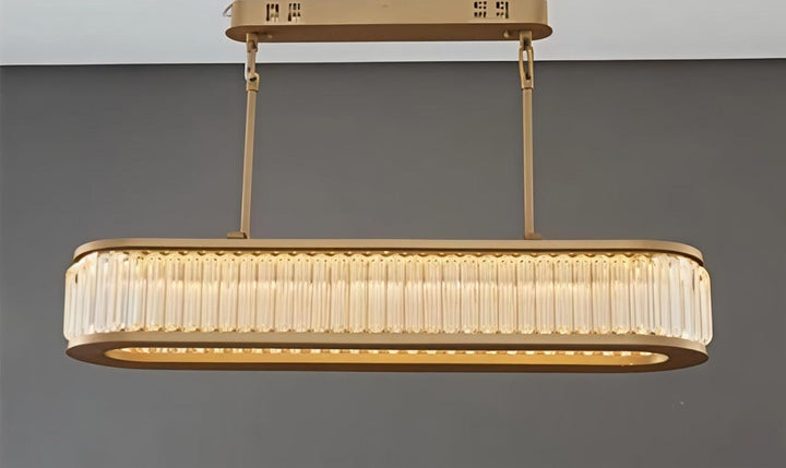 Bliss & Birch Antique Brass Linear Crystal Chandelier