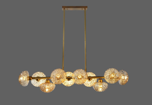 Gold Amber Globe Linear Chandelier — original product image